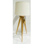 Lampa bord trä Vit skärm 49 cm Lampa bord trä Vit skärm 49 cm