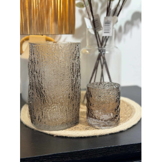 Vas Ljushållare Glas Taupe 21 cm
