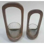 Lykta Ljushållare Trä/Glas 27x11 cm Lykta Ljushållare Trä/Glas 27x11 cm