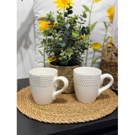 Mugg Etrusk Vit Keramik 4-pack