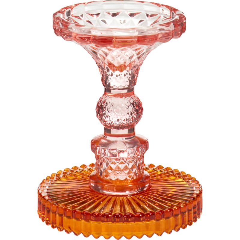 Ljusstake Glas Rosa/Orange 12 cm Ljusstake Glas Rosa/Orange 12 cm