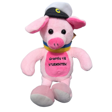 Student Gris Rosa med band 14 cm
