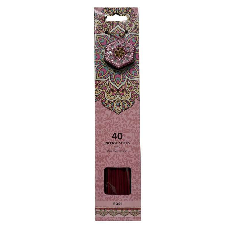 Rökelse Rose med hållare 40-pack