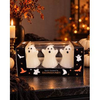 Ljus Halloween Spöken Värmeljus 3-pack 
