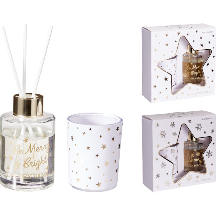 Doftpinnar & Ljuskopp Presentset Golden Vanilla