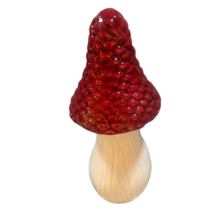 Svamp Keramik Dekoration Röd 18 cm