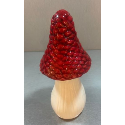 Svamp Keramik Dekoration Röd 18 cm