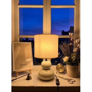 Bordslampa Lampa Klot Offwhite Keramik 29 cm