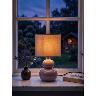 Bordslampa Lampa Klot Greige Keramik 29 cm