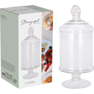 Burk Glas med lock Kakburk 28 cm