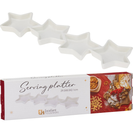 Snacks Platta Stjärnor Ljushållare 29 cm