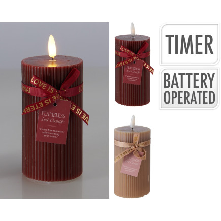 Ljus LED Burgundy 13x7 cm Timer
