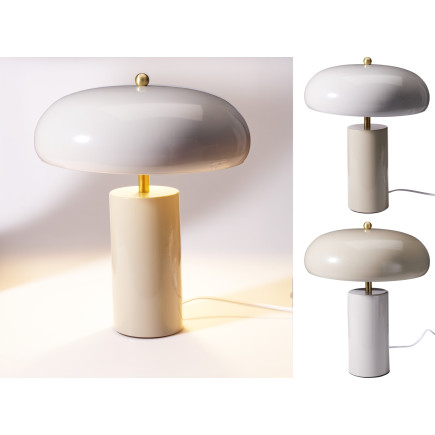 Bordslampa Lampa Metall Grå Skärm 38 cm