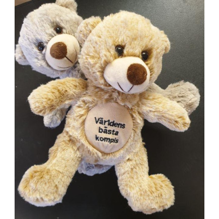 Nalle Världens bästa Grå 20 cm