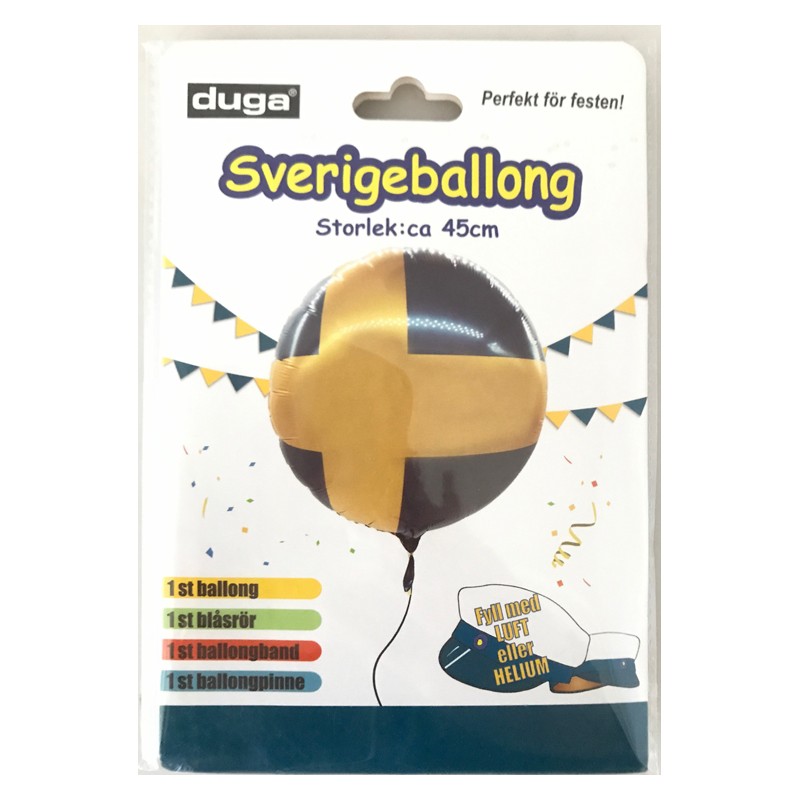 Folieballong 45cm ballong svenska flaggan student Folieballong 45cm ballong svenska flaggan student