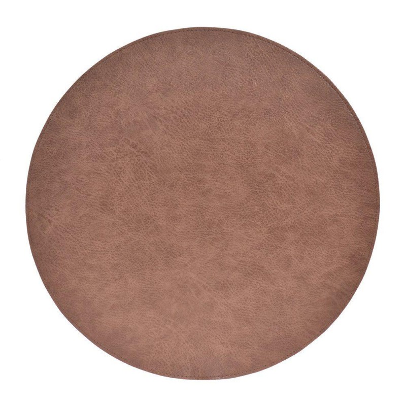 Underlägg Läder/skinnlook grå/bruna Runda 4-p Tablett Underlägg Läder/skinnlook grå/bruna Runda 4-p Tablett