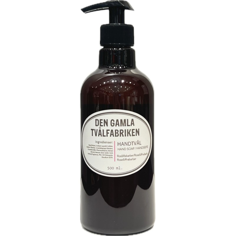 Tvål med pump Ros/Rabarber 500 ml Tvål med pump Ros/Rabarber 500 ml