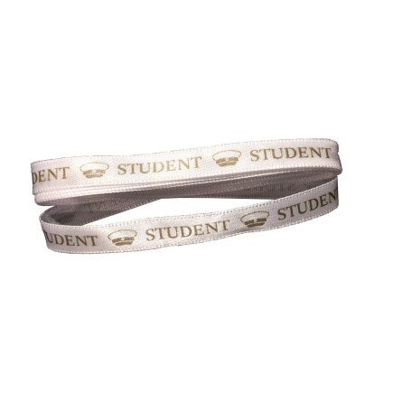 Band Studentband vitt/guld 3 meter