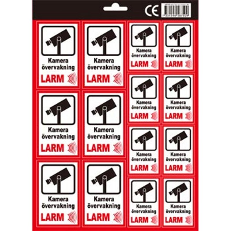 Stickers Larmdekal klister larm inbrottslarm kamera Stickers Larmdekal klister larm inbrottslarm kamera