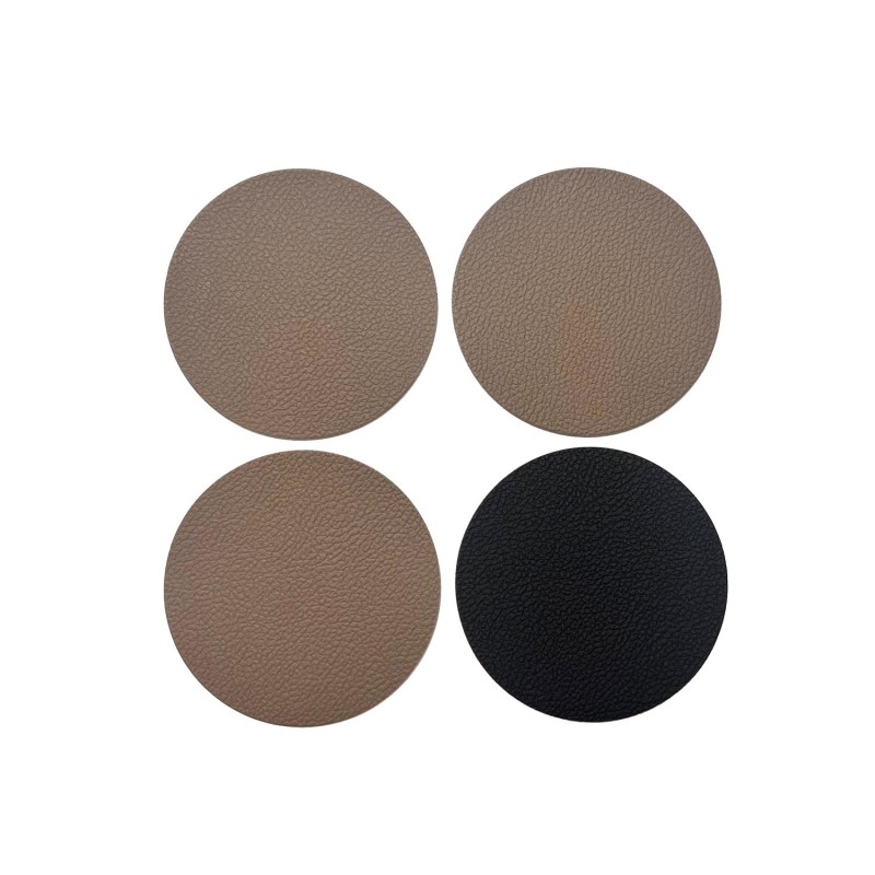 Glasunderlägg Grå/Svart läderlook 4-pack Glasunderlägg Grå/Svart läderlook 4-pack
