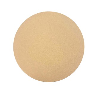 Underlägg Runt Läderlook Beige/Svart 4-pack