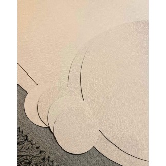 Glasunderlägg Beige/Svart läderlook 4-pack