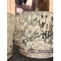 Ljushållare Beige Mönstrad Glas 8x8 cm