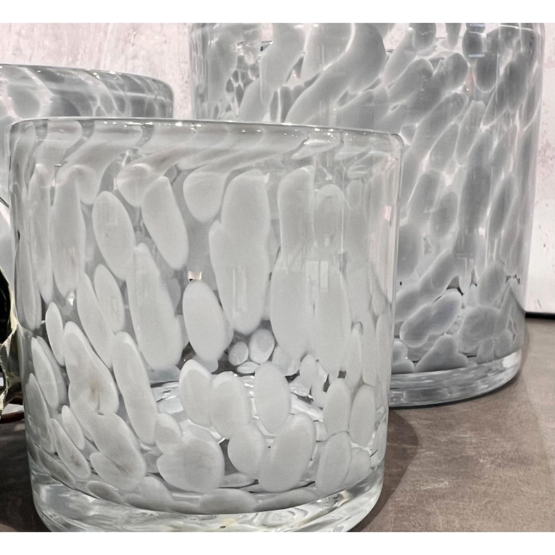 Ljushållare Grå Mönstrad Glas 12x12 cm Ljushållare Grå Mönstrad Glas 12x12 cm