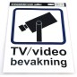 Stickers TV/Videobevakning A4 kamera