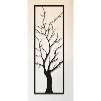 Tavla Träd Svart Metall 23x69 cm
