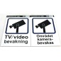 Stickers TV/Videobevakning A4 kamera