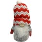 Tomte Luva Röd/Grå zickzack 13 cm