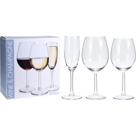 Vin- och Champagneglas i set 18-pack 