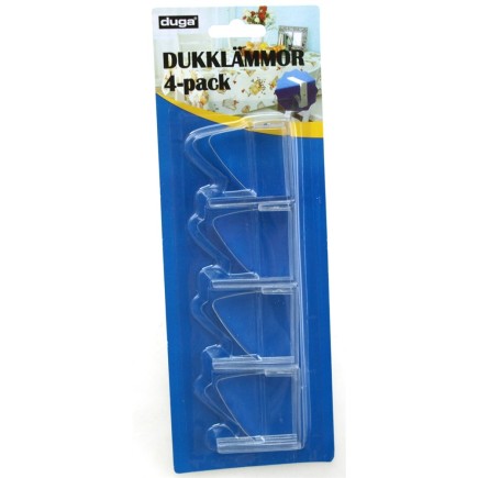 Klämma Duk Dukklämma Transparent 4-pack 
