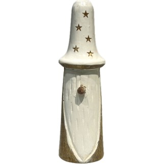 Tomte Trä Natur Avlång Rund mössa 21 cm
